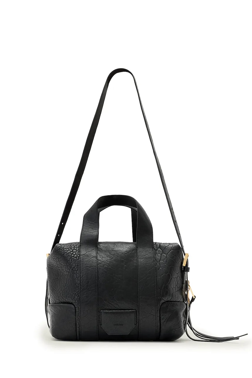 AllSaints poșetă de piele culoarea negru, W509XD