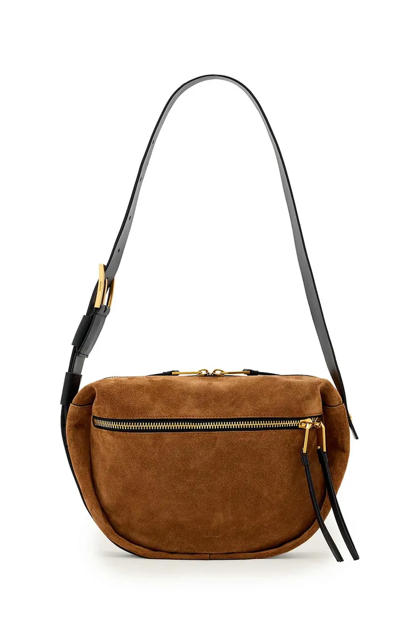 AllSaints geantă de mână din piele întoarsă