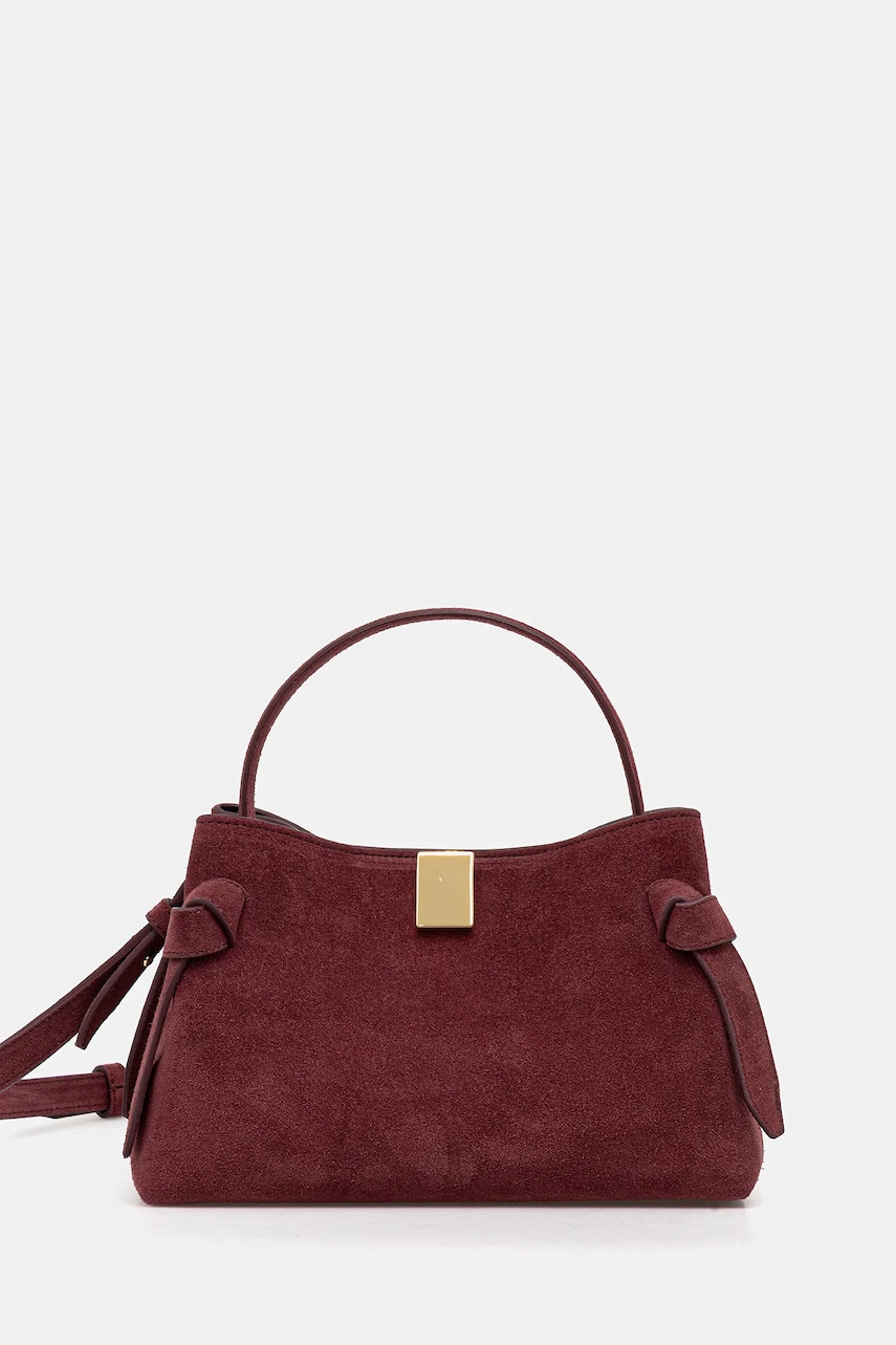 Yuzefi geantă de mană din piele întoarsă GYOZA MINI culoarea bordo, UZCO-HB-MGZ-S024