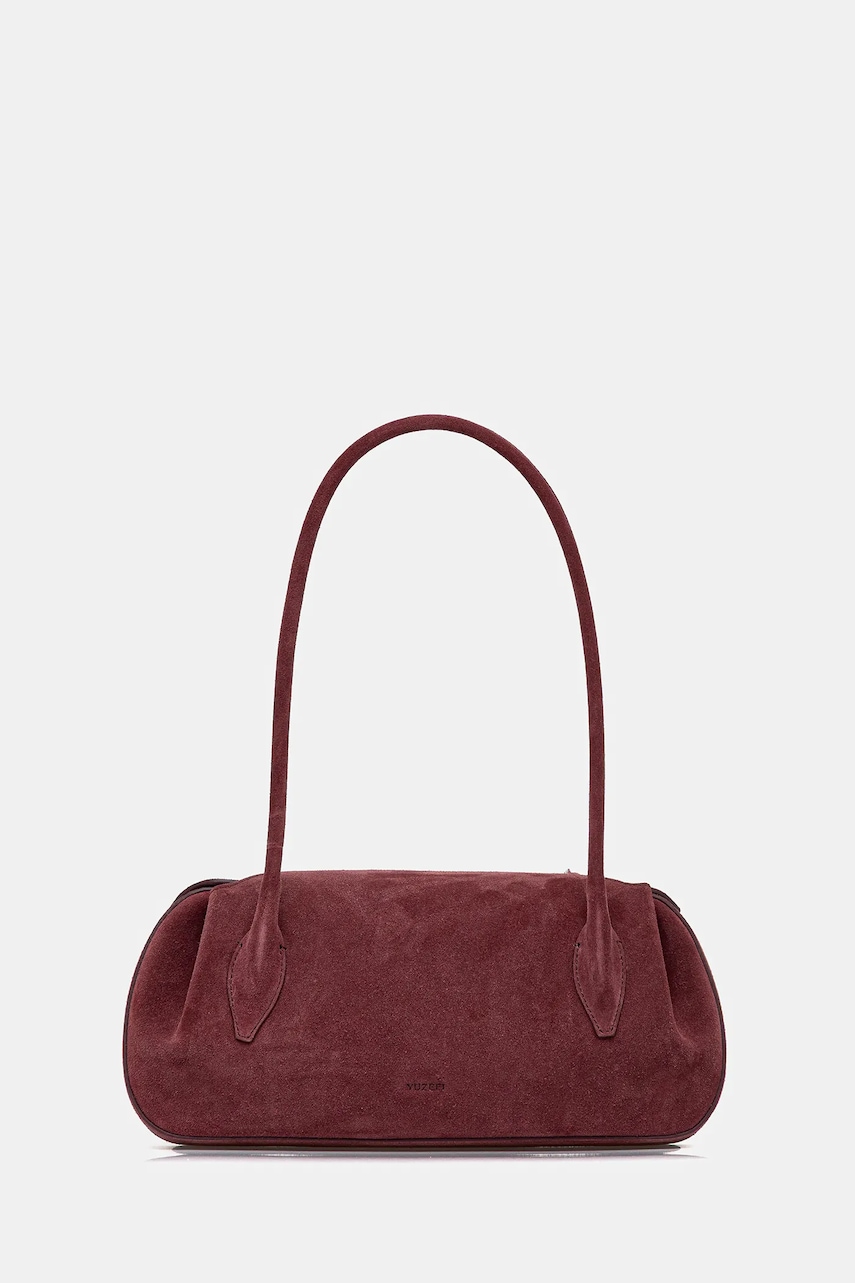 Yuzefi geantă de mană din piele întoarsă OYSTER culoarea bordo, YUZCO-HB-OYSB-S024