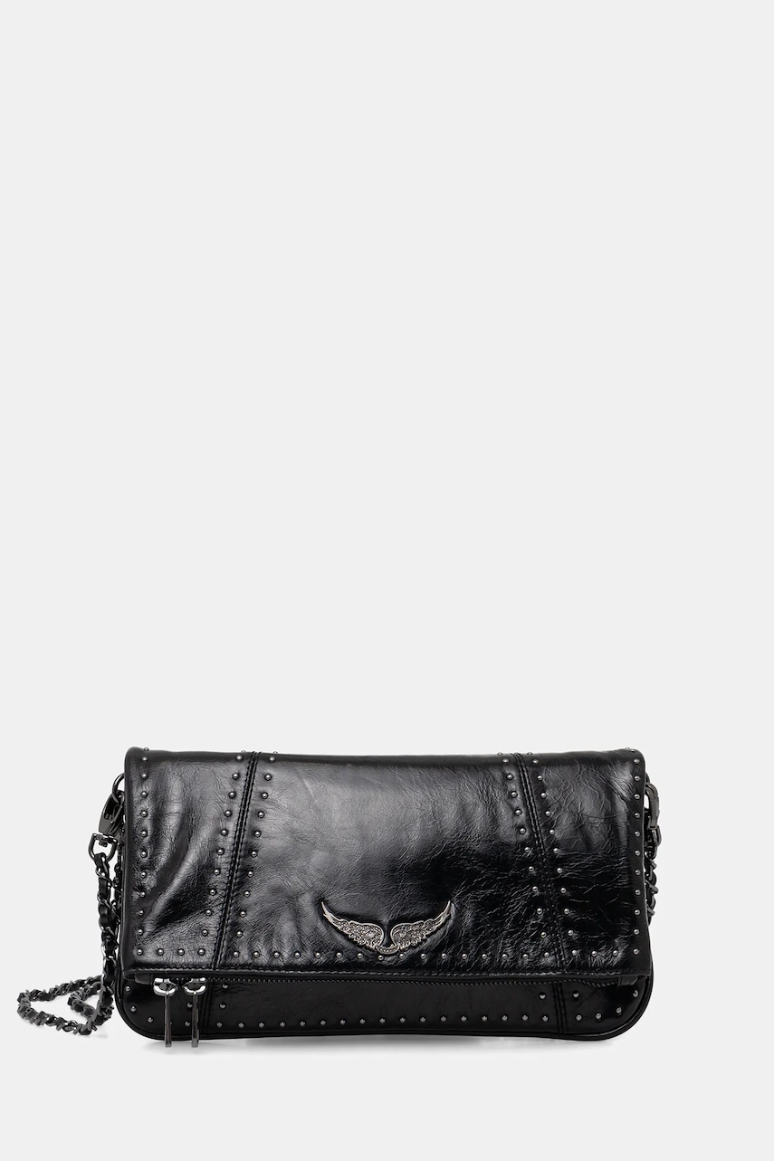 Δερμάτινη τσάντα ZADIG&VOLTAIRE ROCK VINTAGE PATENT STUDS