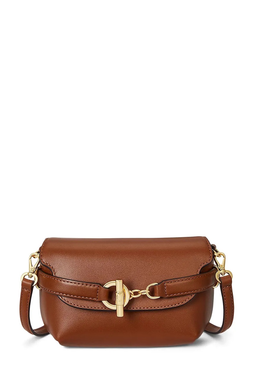 Levně Kožená kabelka Lauren Ralph Lauren hnědá barva, 431P04297