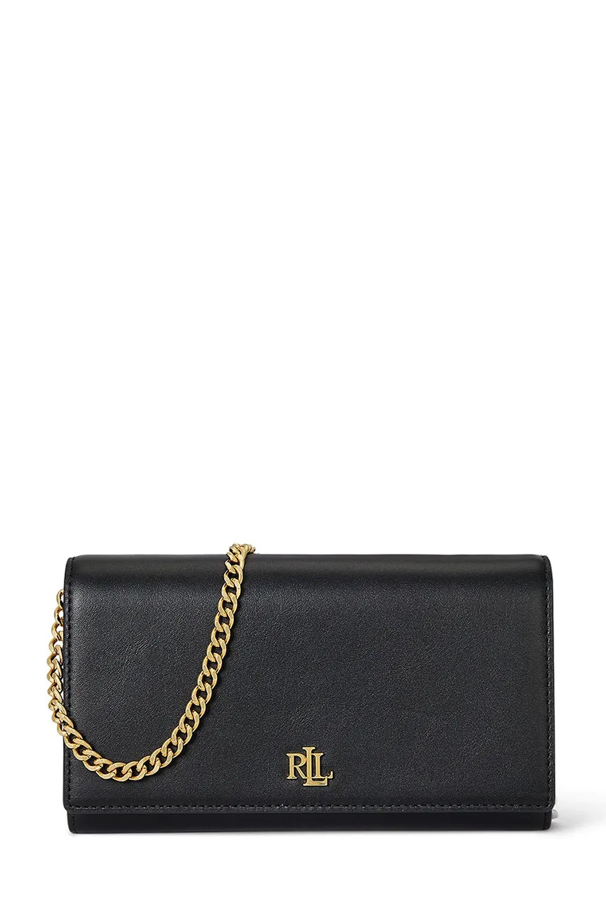 Levně Kožená kabelka Lauren Ralph Lauren černá barva, 432980206