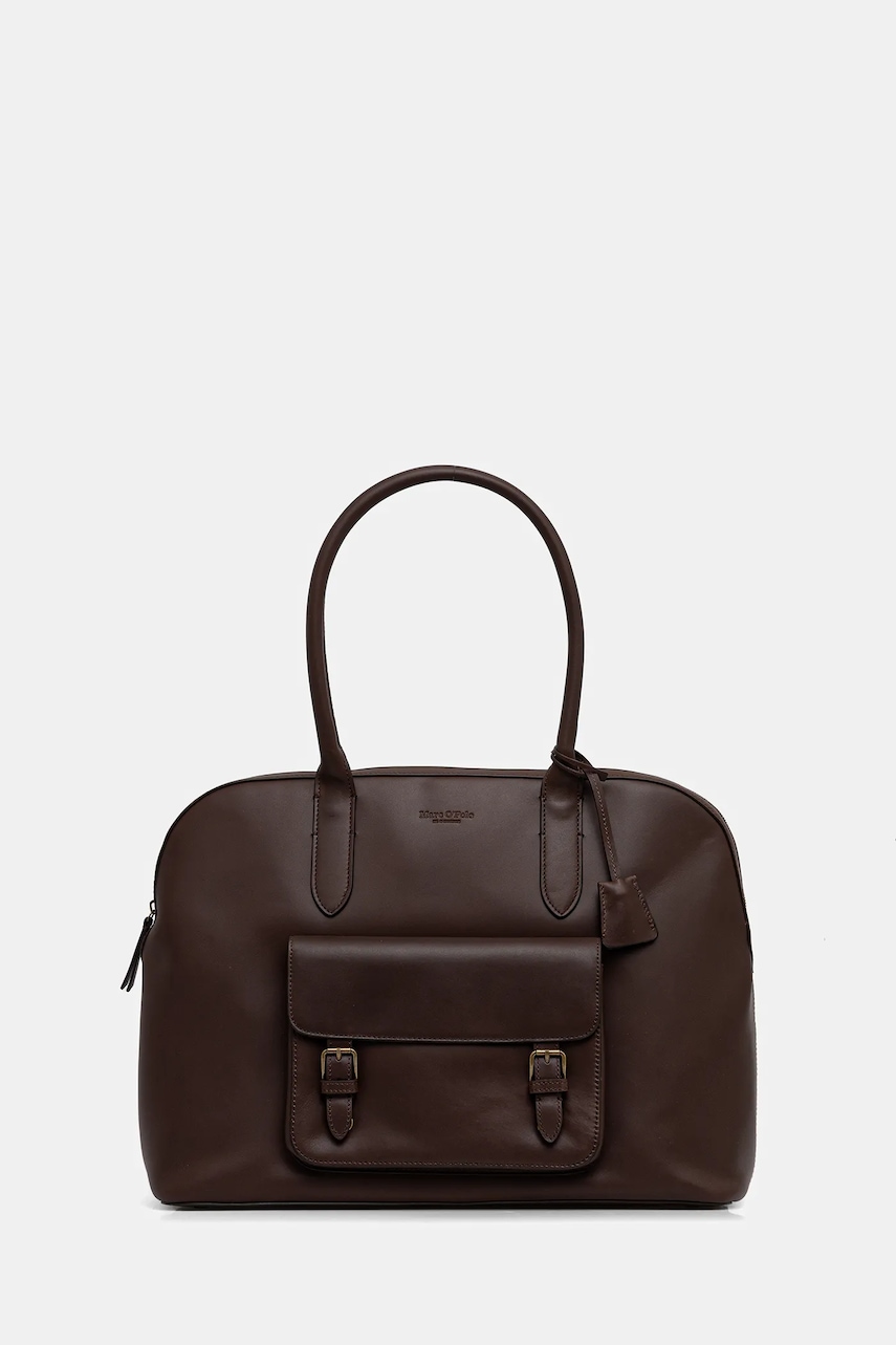 Marc O'Polo poșetă de piele culoarea maro, 5000009165