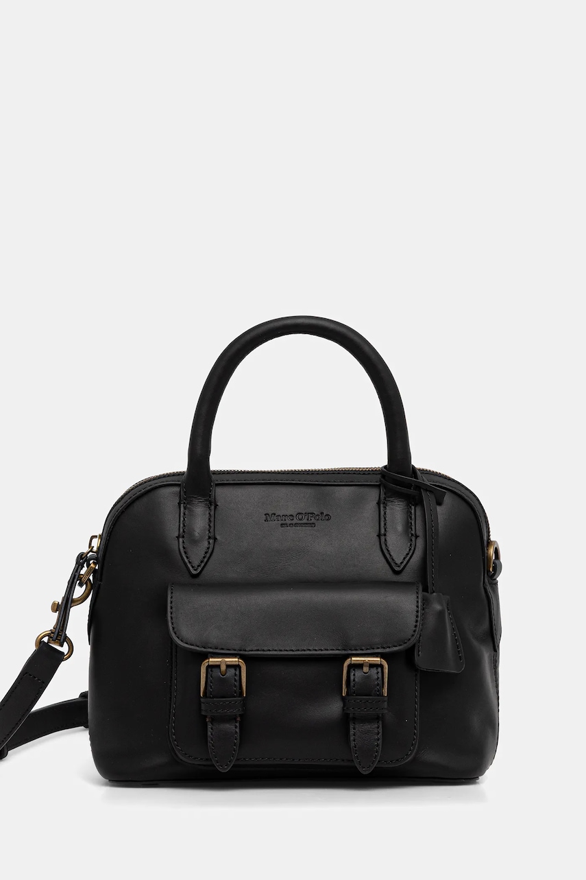 Marc O'Polo poșetă de piele culoarea negru, 5000009169