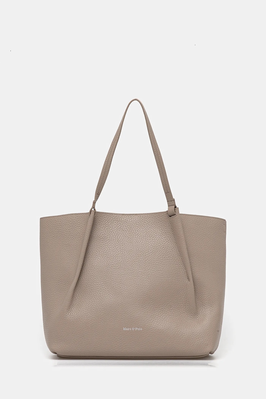 Marc O'Polo poșetă de piele culoarea bej, 5000009281