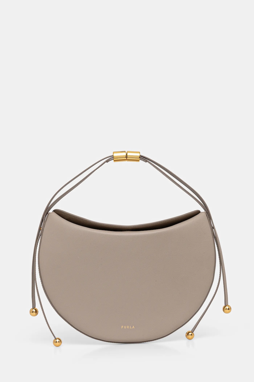 Furla poșetă de piele Moonstone M Shoulder Bag culoarea bej, WB01868 BX3104 4488S