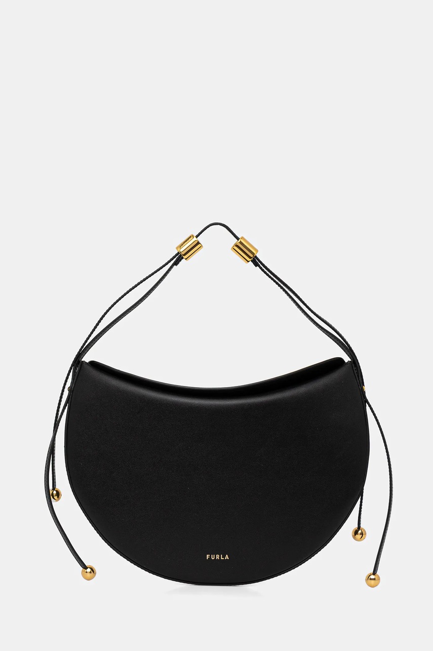 Furla poseta de piele Moonstone M Shoulder Bag culoarea negru, WB01868 BX3104 O6000