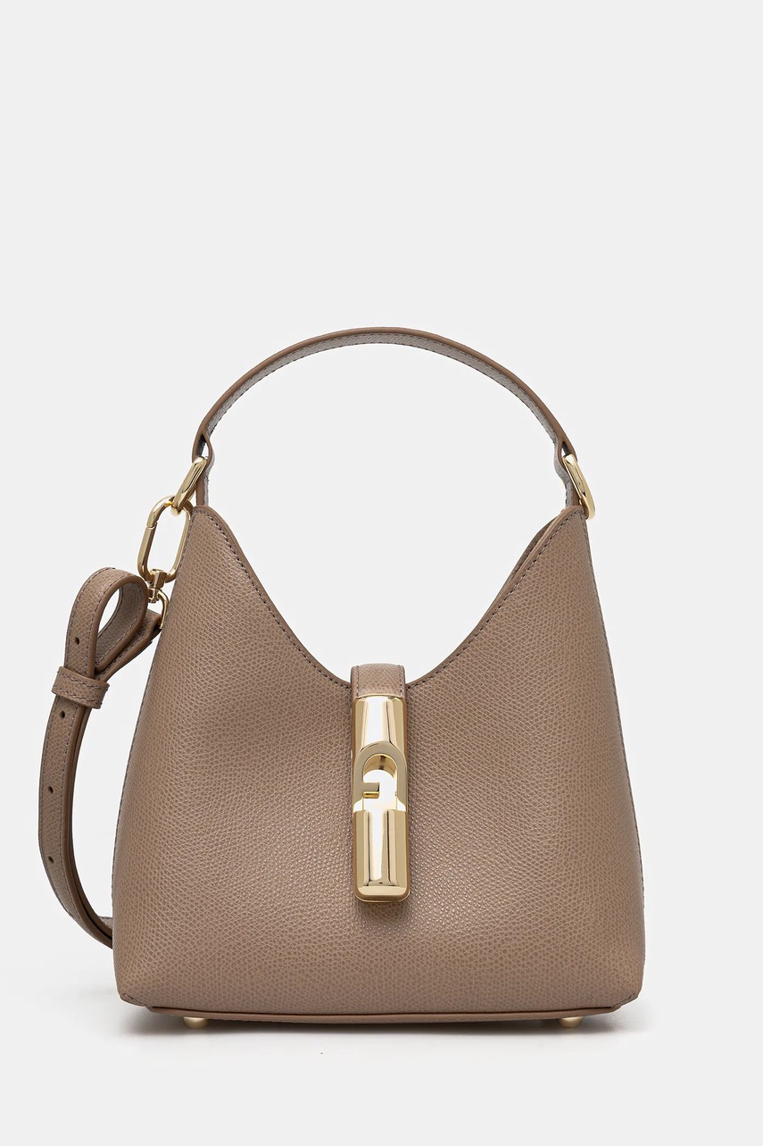 Furla poșetă de piele culoarea bej, WE00876 ARE000 1257S