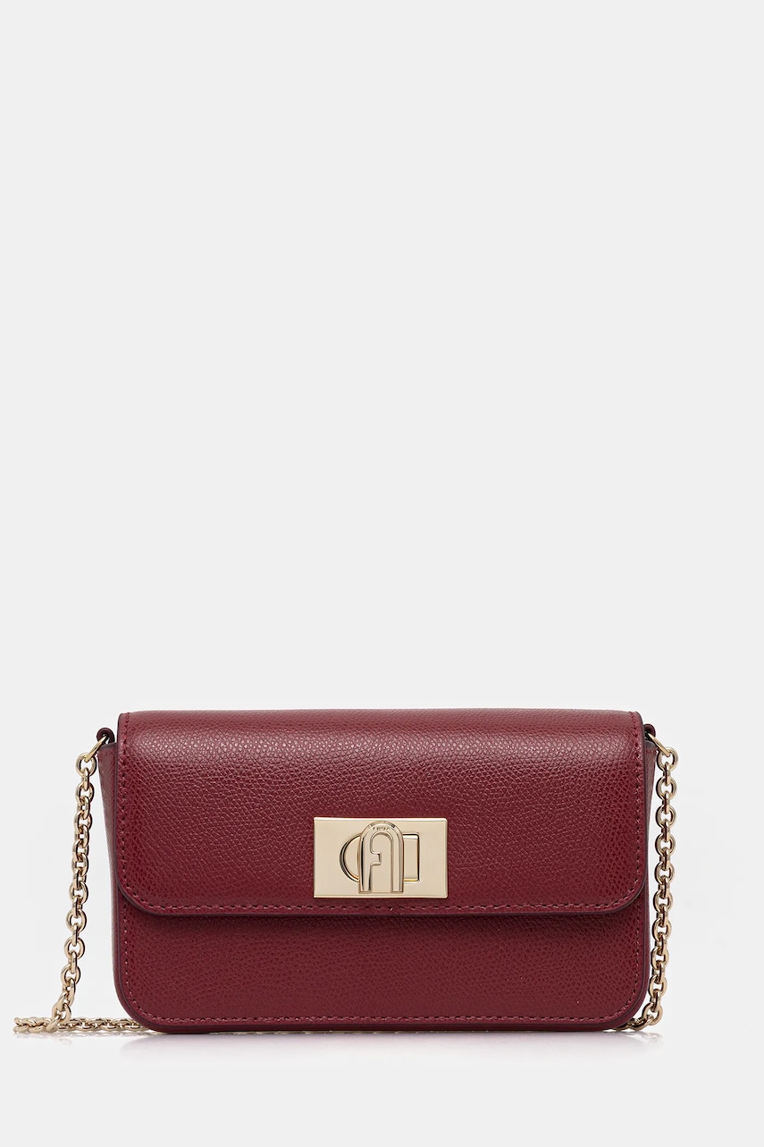 Furla poseta de piele culoarea bordo, WE00265 ARE000 CGQ00