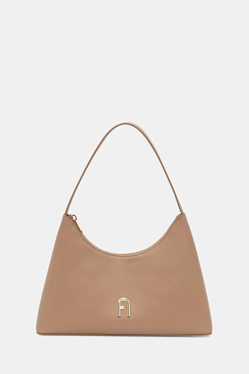 Furla poșetă de piele Diamente S Shoulder culoarea maro, WB00782 AX0733 4489S