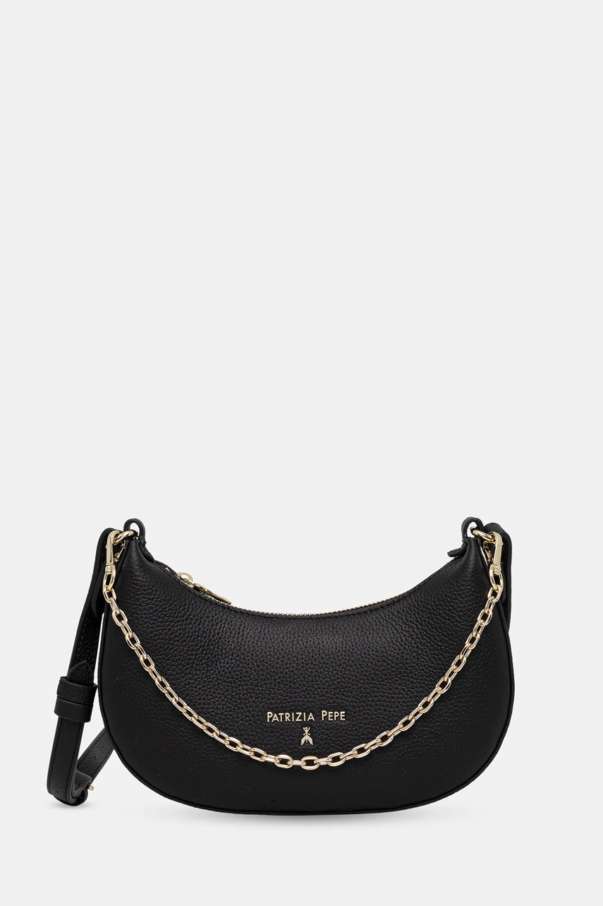 Levně Kožená kabelka Patrizia Pepe černá barva, 8B0309 L001