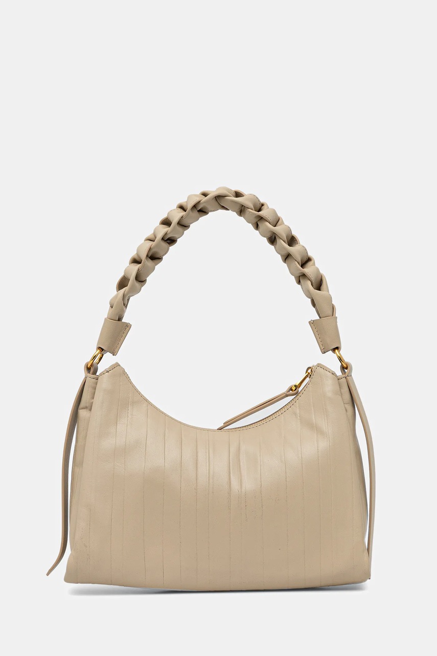 Δερμάτινη τσάντα Coccinelle BOHEME PLISSE χρώμα: μπεζ, E1 UT1 13 03 01 φωτογραφία