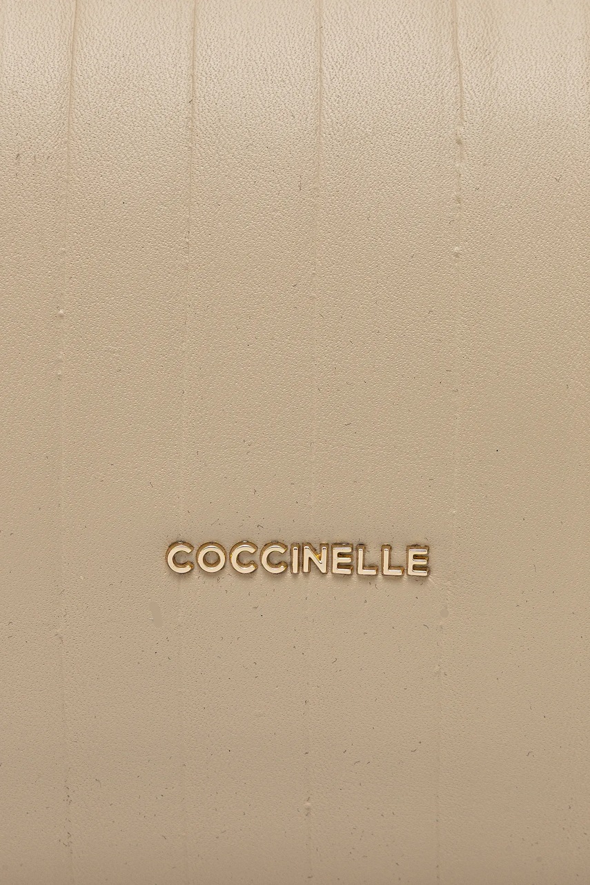 Δερμάτινη τσάντα Coccinelle BOHEME PLISSE χρώμα: μπεζ, E1 UT1 13 03 01 φωτογραφία