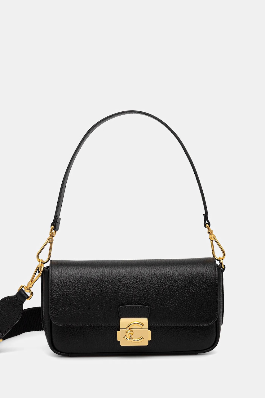 Coccinelle poșetă de piele C-ME LOCK culoarea negru, E1 U4K 12 02 01