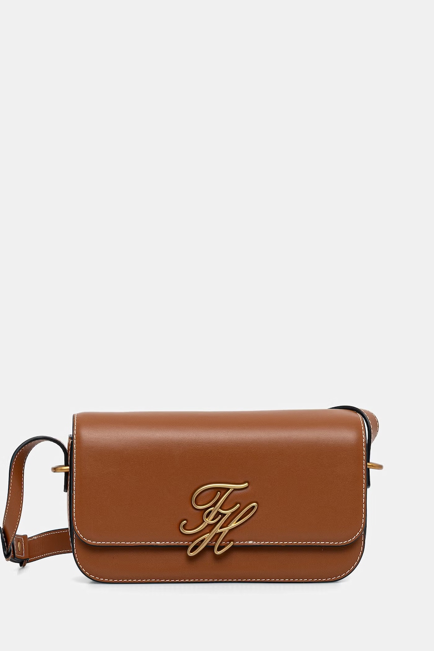Tommy Hilfiger geantă poștaș pentru femei din piele