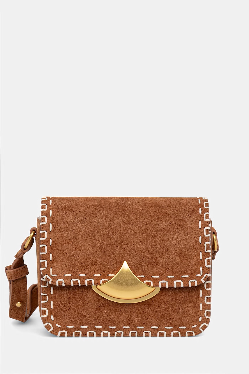 Sessun geantă de mână din piele întoarsă