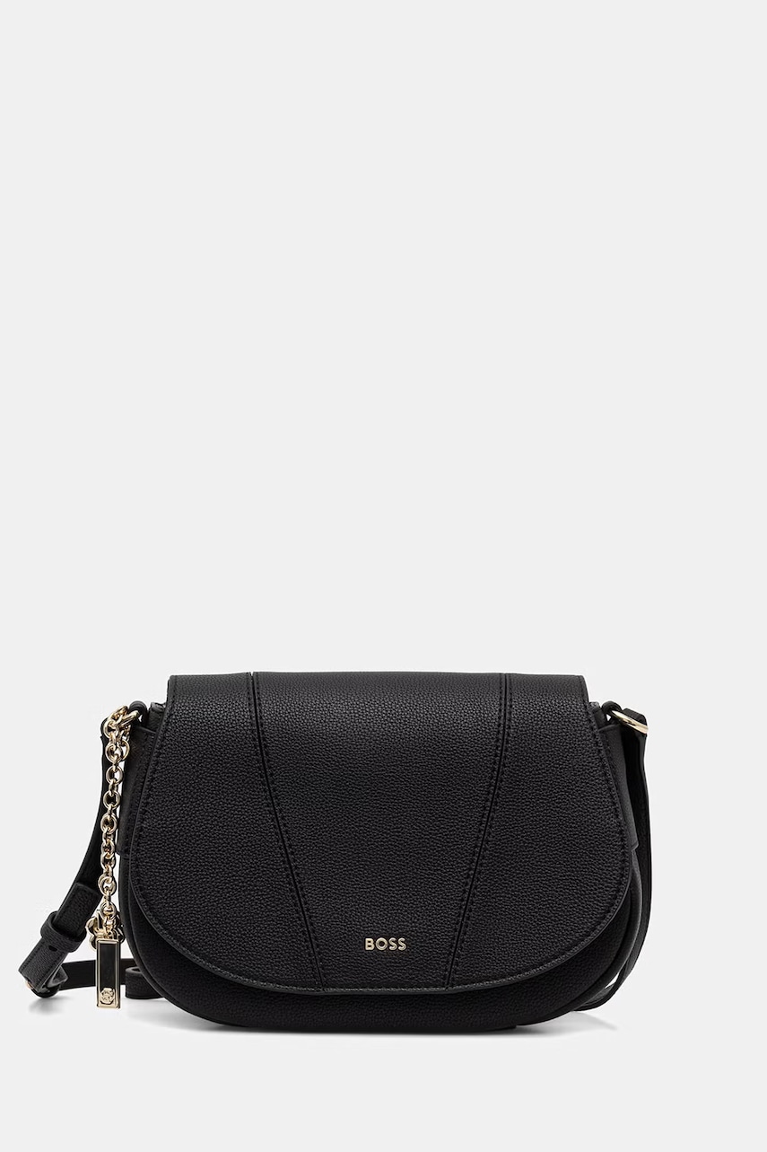 BOSS geantă crossbody pentru femei, cu imitație de piele SALLEY SADDLE