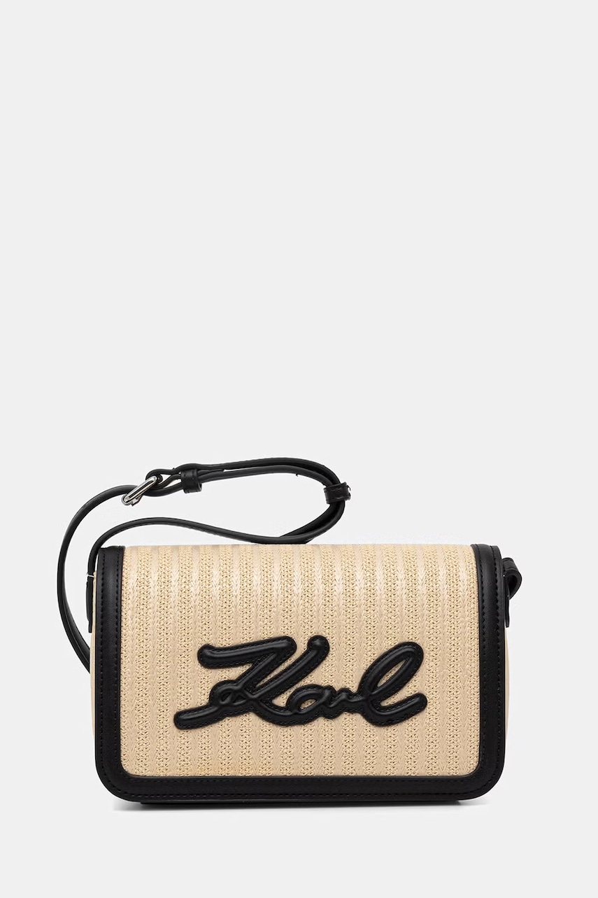 Karl Lagerfeld geantă crossbody pentru femei împletită K/SIGNATURE