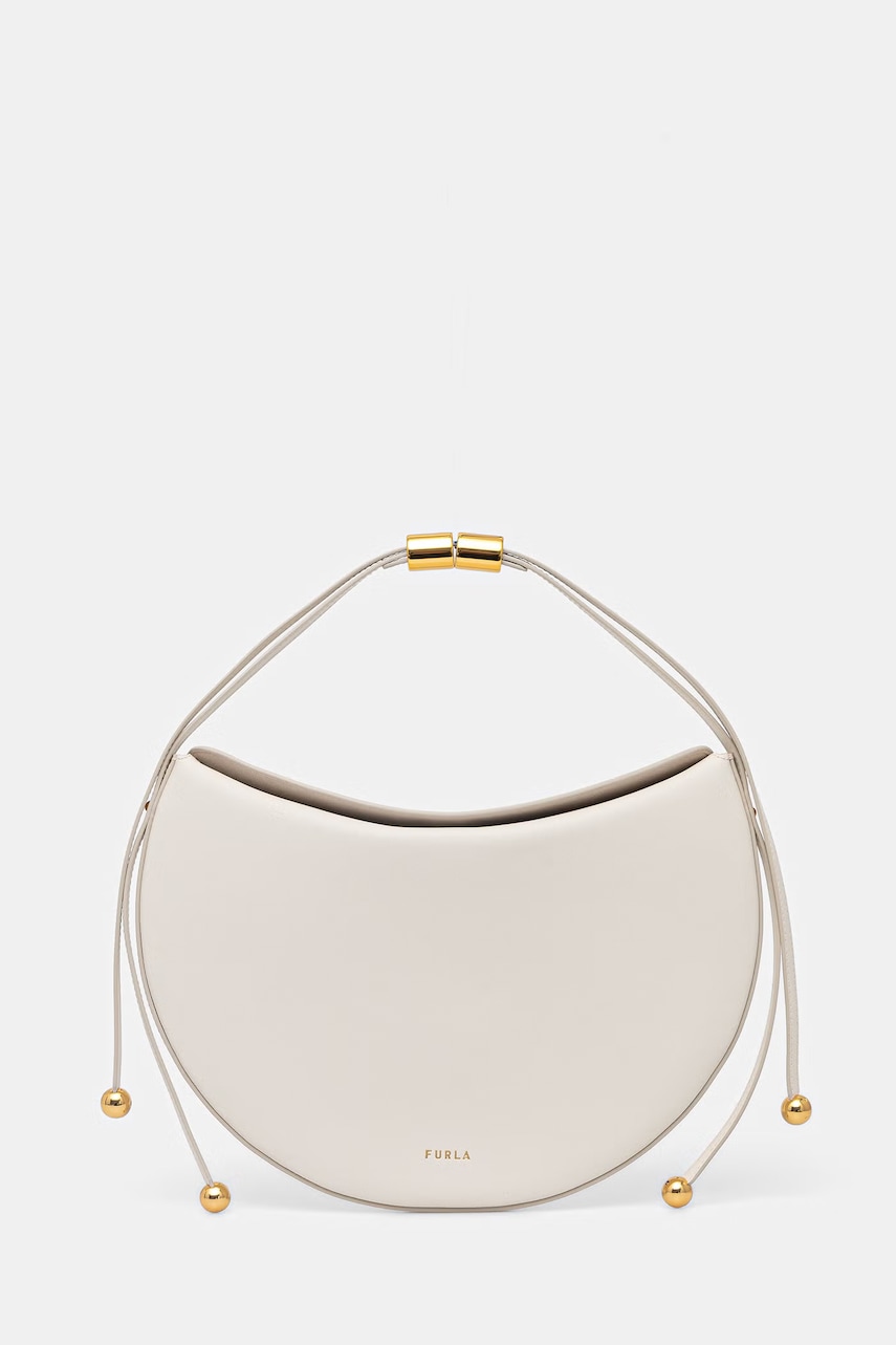 Furla Geantă Croissant de damă din piele Moonstone M Shoulder Bag