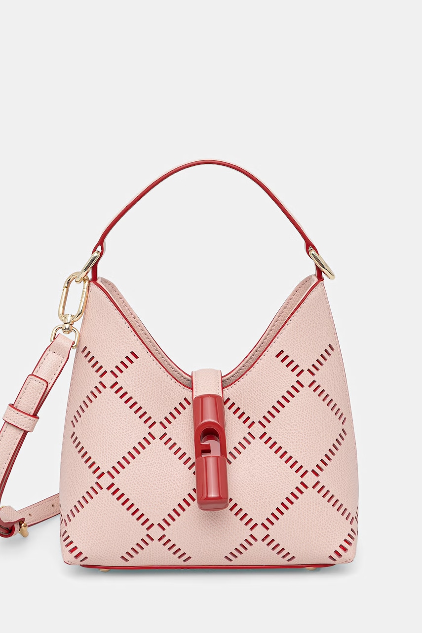 Furla μικρή γυναικεία δερμάτινη τσάντα Iride Mini Hobo