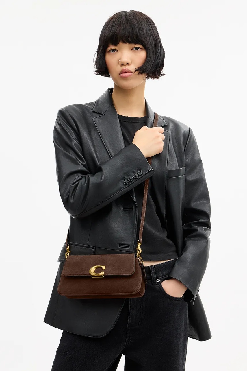 Coach Coach χιαστί Γυναικεία δέρμα σουέτ Suade Jet Shoulder Bag - 9