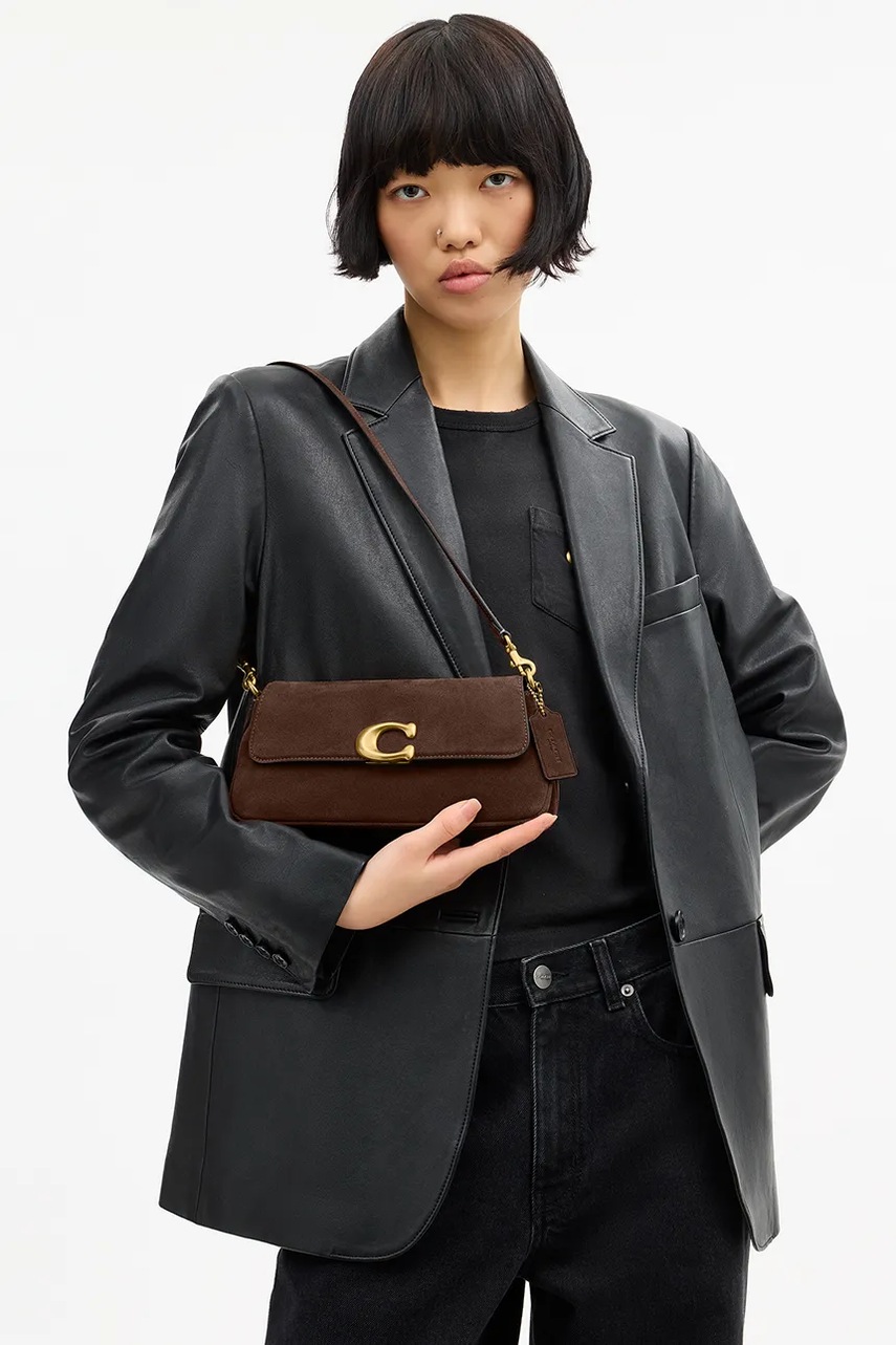 Coach Coach χιαστί Γυναικεία δέρμα σουέτ Suade Jet Shoulder Bag - 10