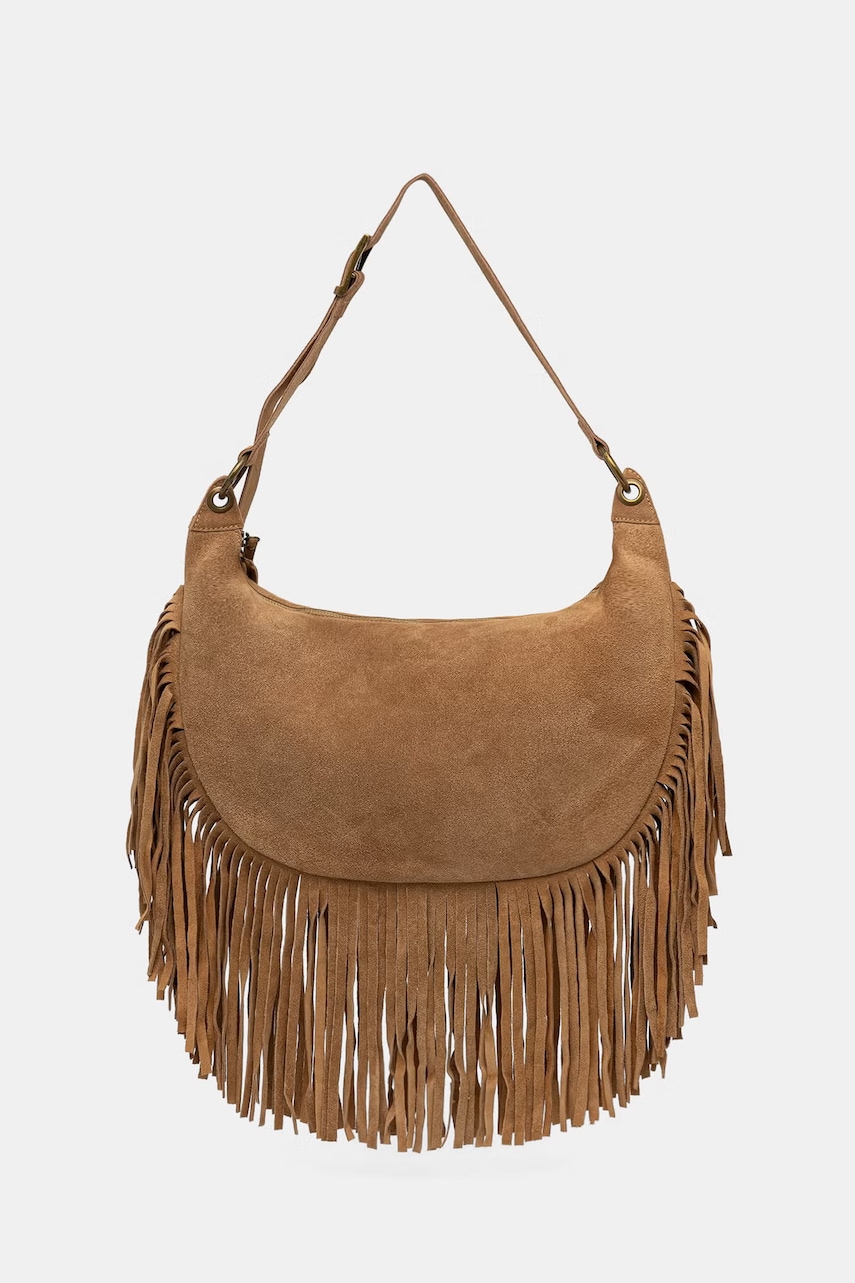 ViCOLO geantă croissant pentru femei din piele întoarsă