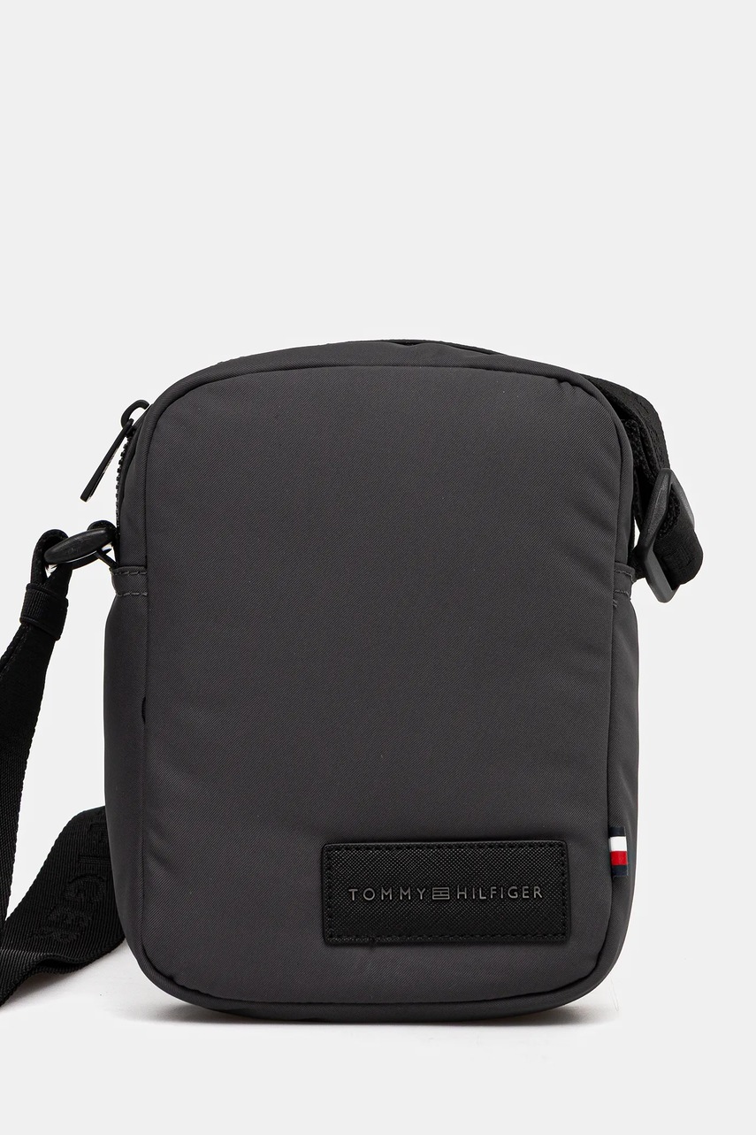 Levně Taštička Tommy Hilfiger šedá barva, AM0AM14009