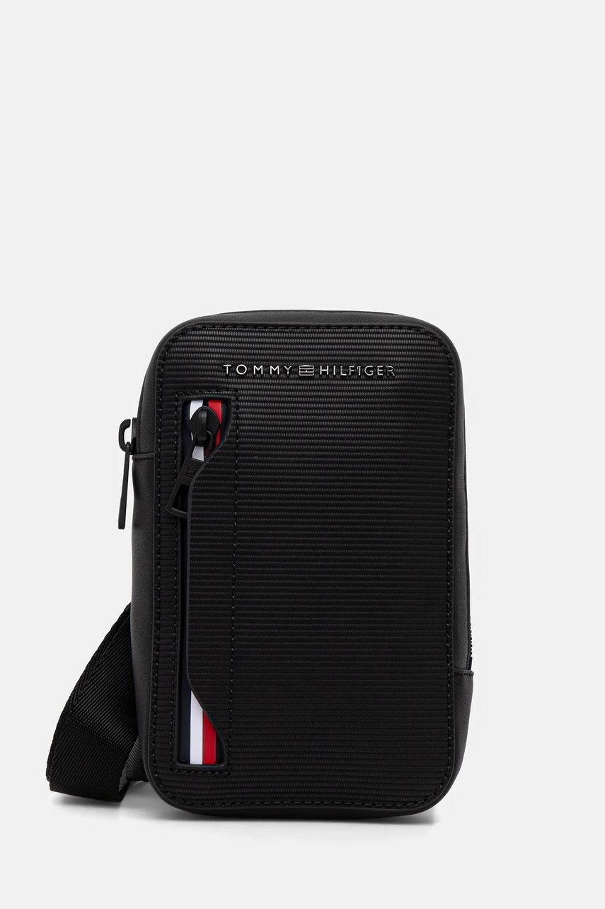Levně Taštička Tommy Hilfiger černá barva, AM0AM14021
