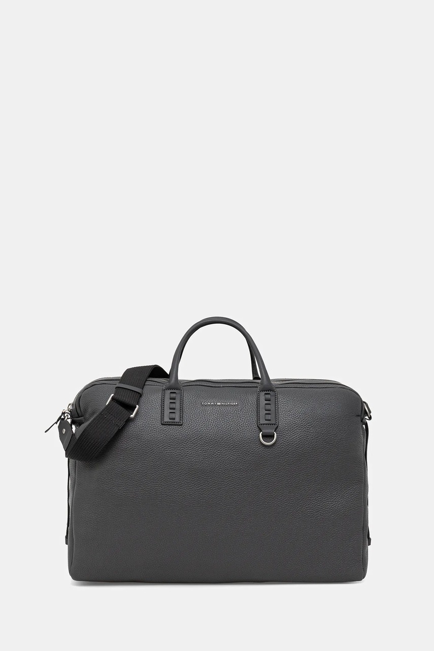 Levně Kožená taška Tommy Hilfiger