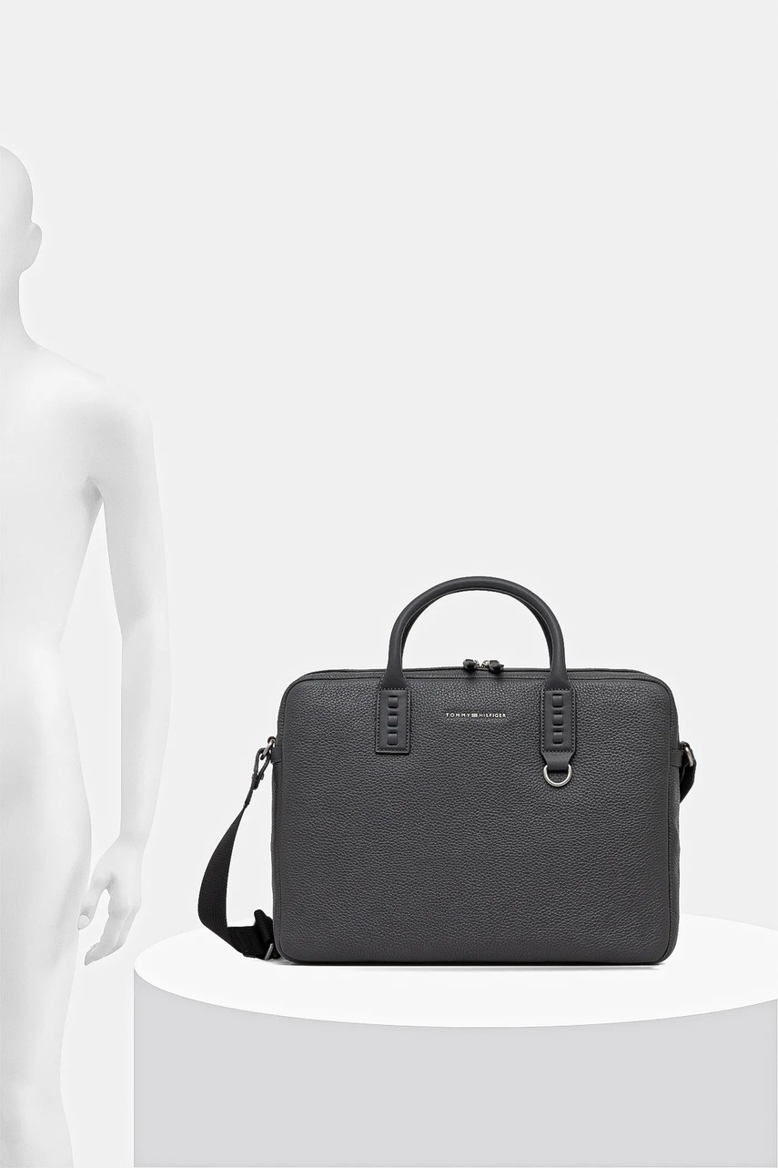 Kožená taška na notebook Tommy Hilfiger