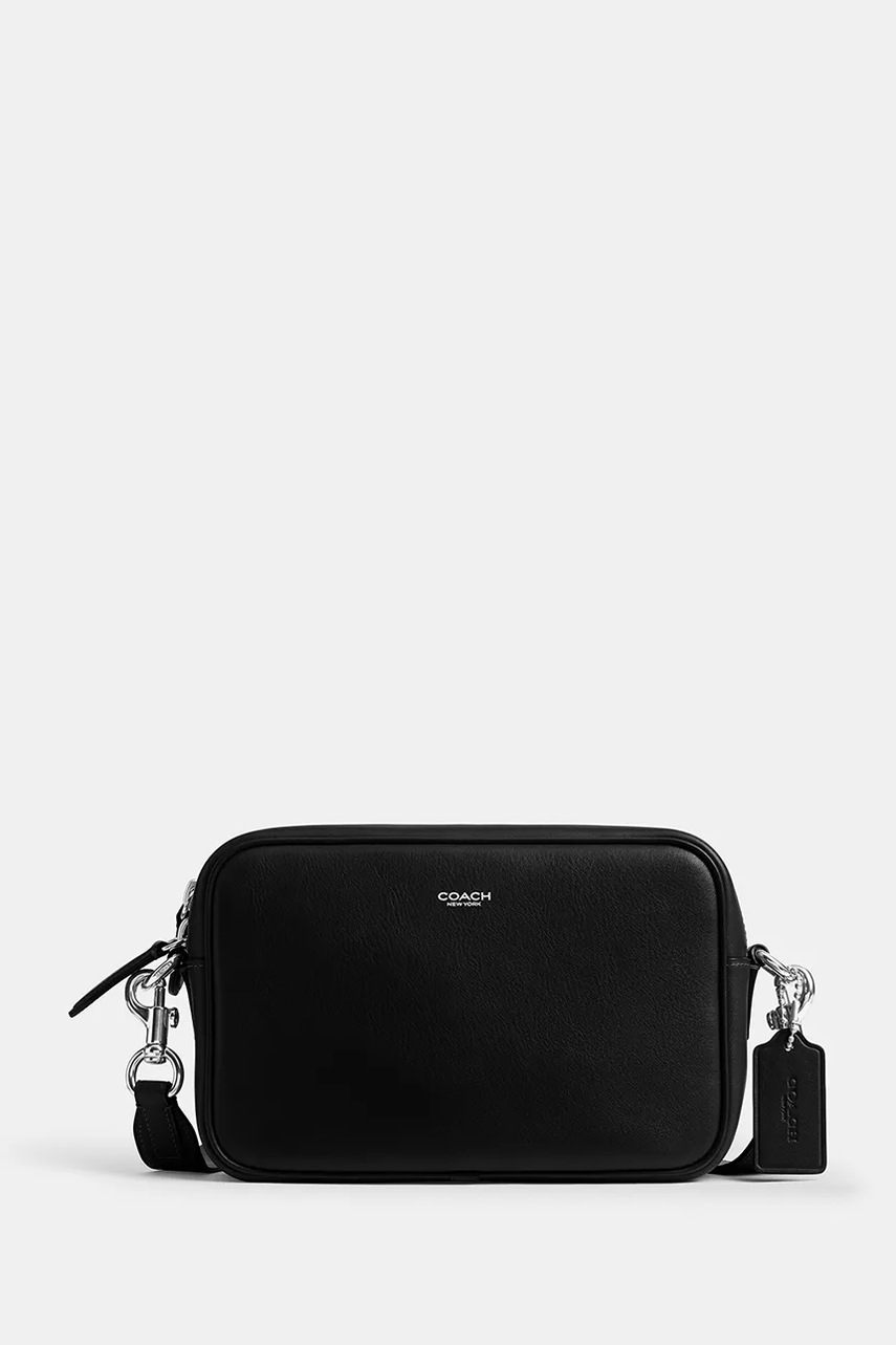 Coach borsetă de piele Radio Camera Bag culoarea negru, CCB51
