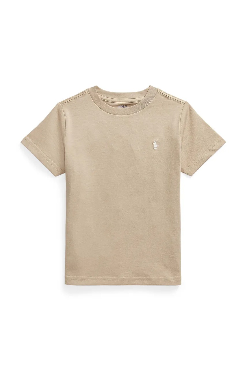 Levně Dětské bavlněné tričko Polo Ralph Lauren béžová barva, 322832904187