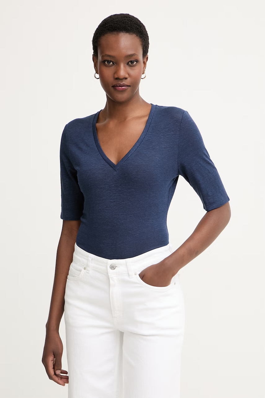 Weekend Max Mara T-shirt γυναικείο βαμβακερό OPZIONE 2615941042600 σκούρο μπλε XS,S,L,M