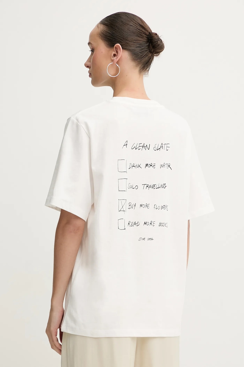 Stine Goya tricou din bumbac culoarea alb, SG-PS26-T009-2243P