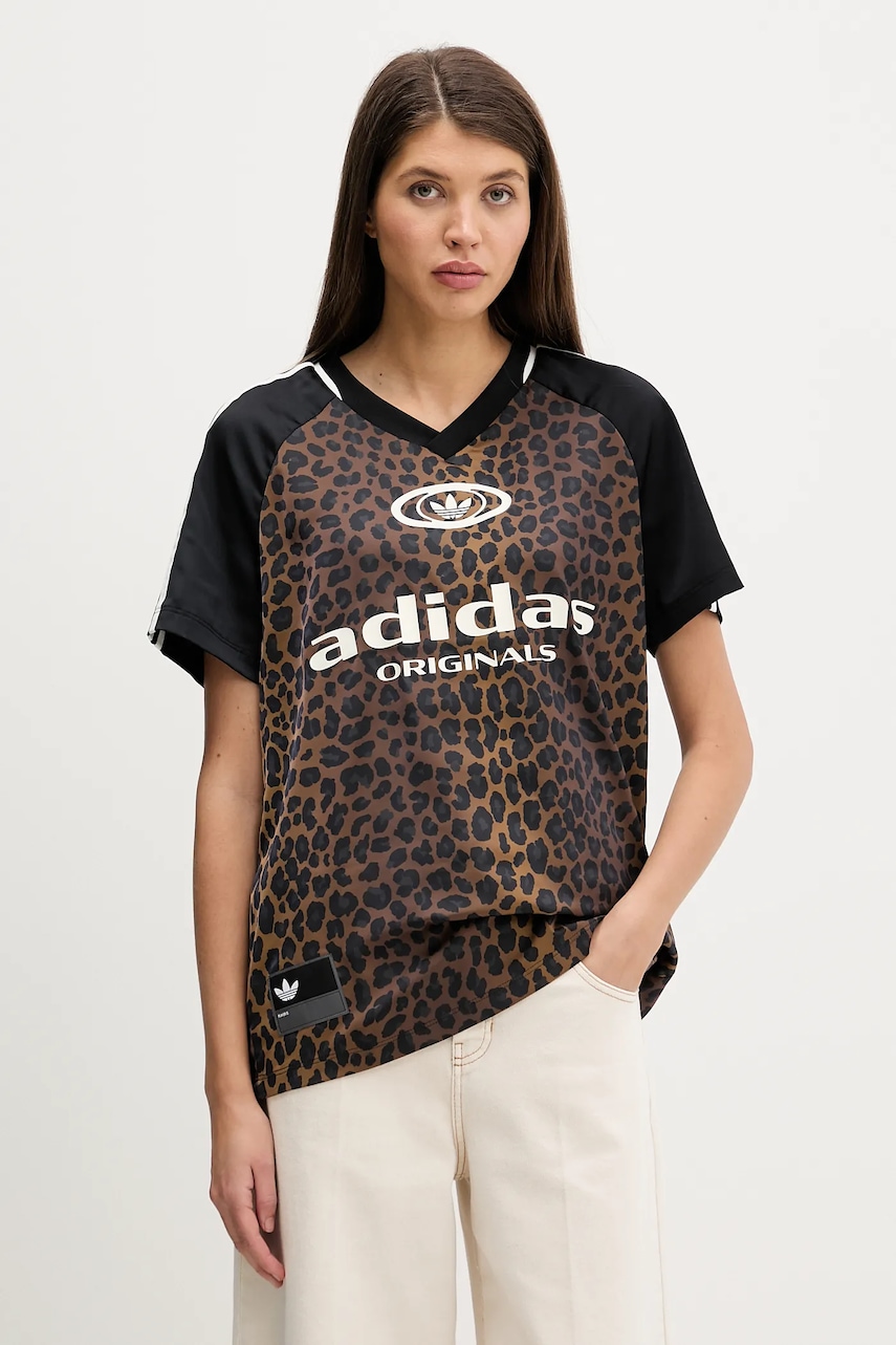 adidas Originals tricou STN FBALL culoarea maro, KA2671