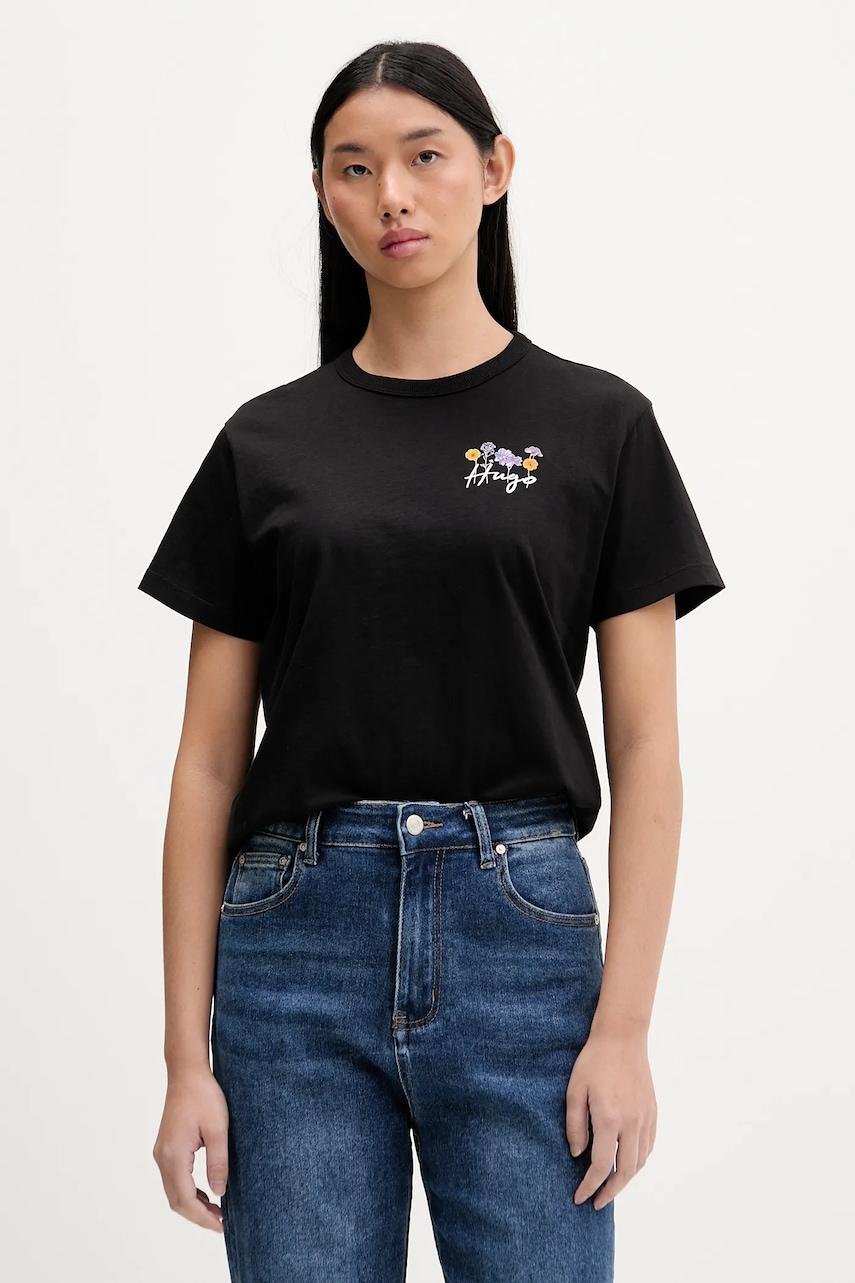 HUGO tricou din bumbac culoarea negru, 50555813