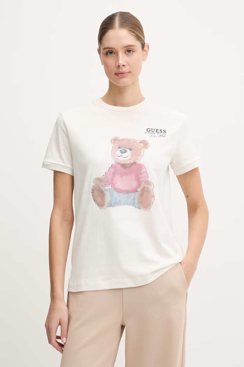 Levně Bavlněné tričko Guess CARLA