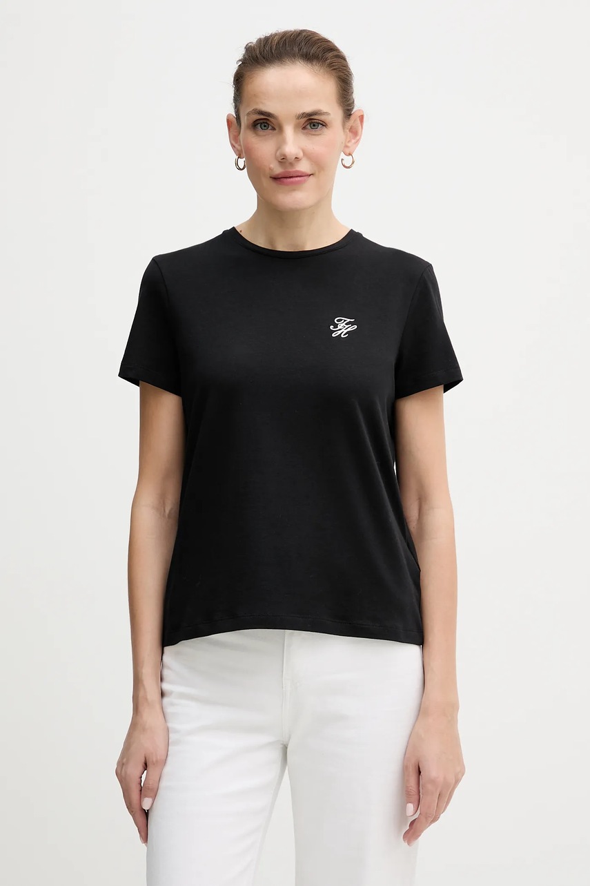 Levně Tričko Tommy Hilfiger dámské, černá barva, WW0WW47809