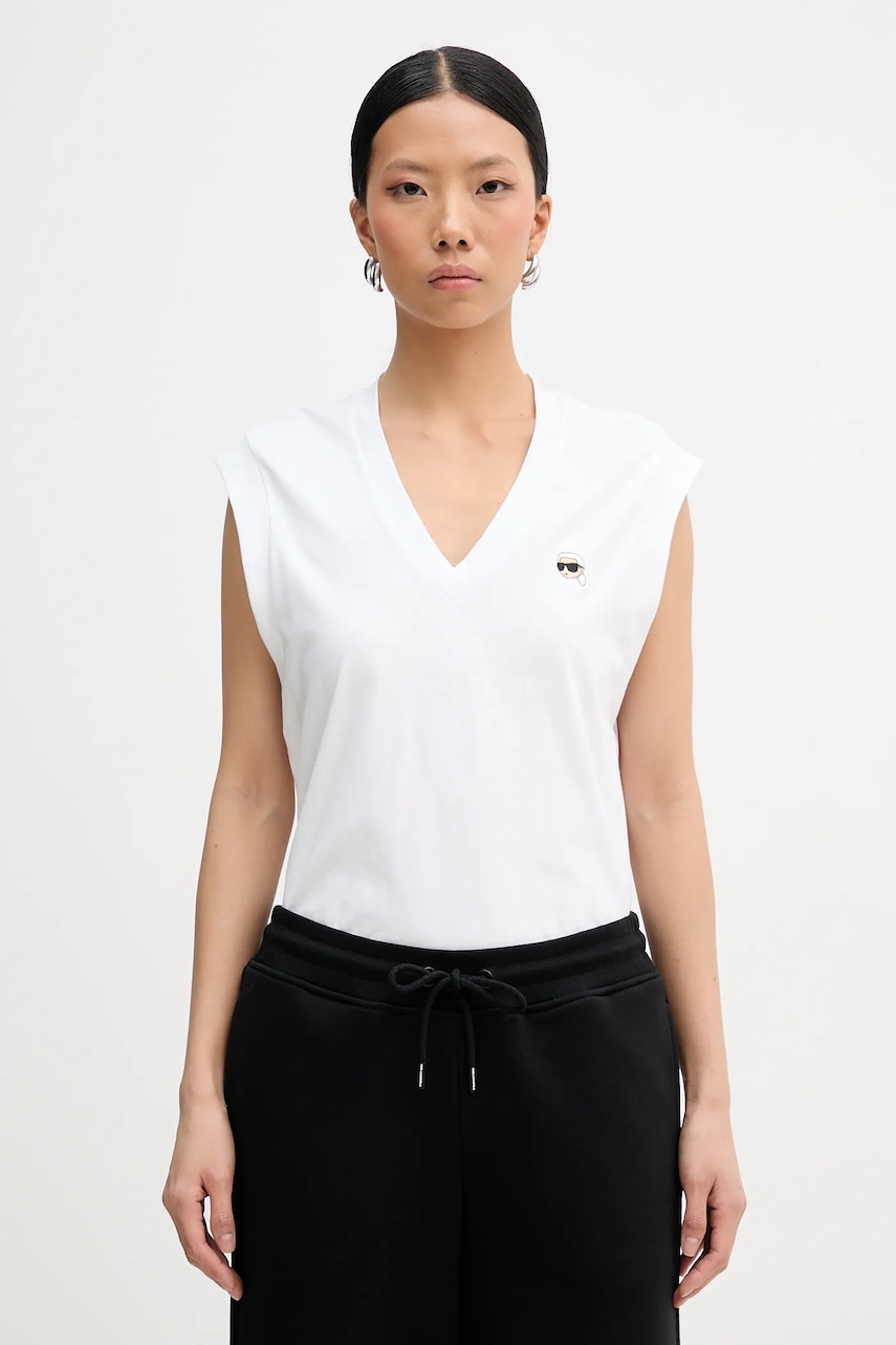 Karl Lagerfeld top din bumbac IKON