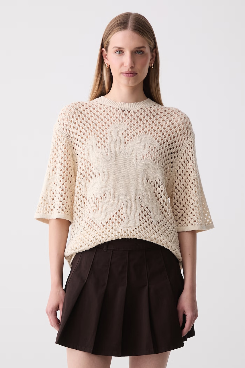 Zadig&Voltaire sweter z krótkim rękawem damski z lnem