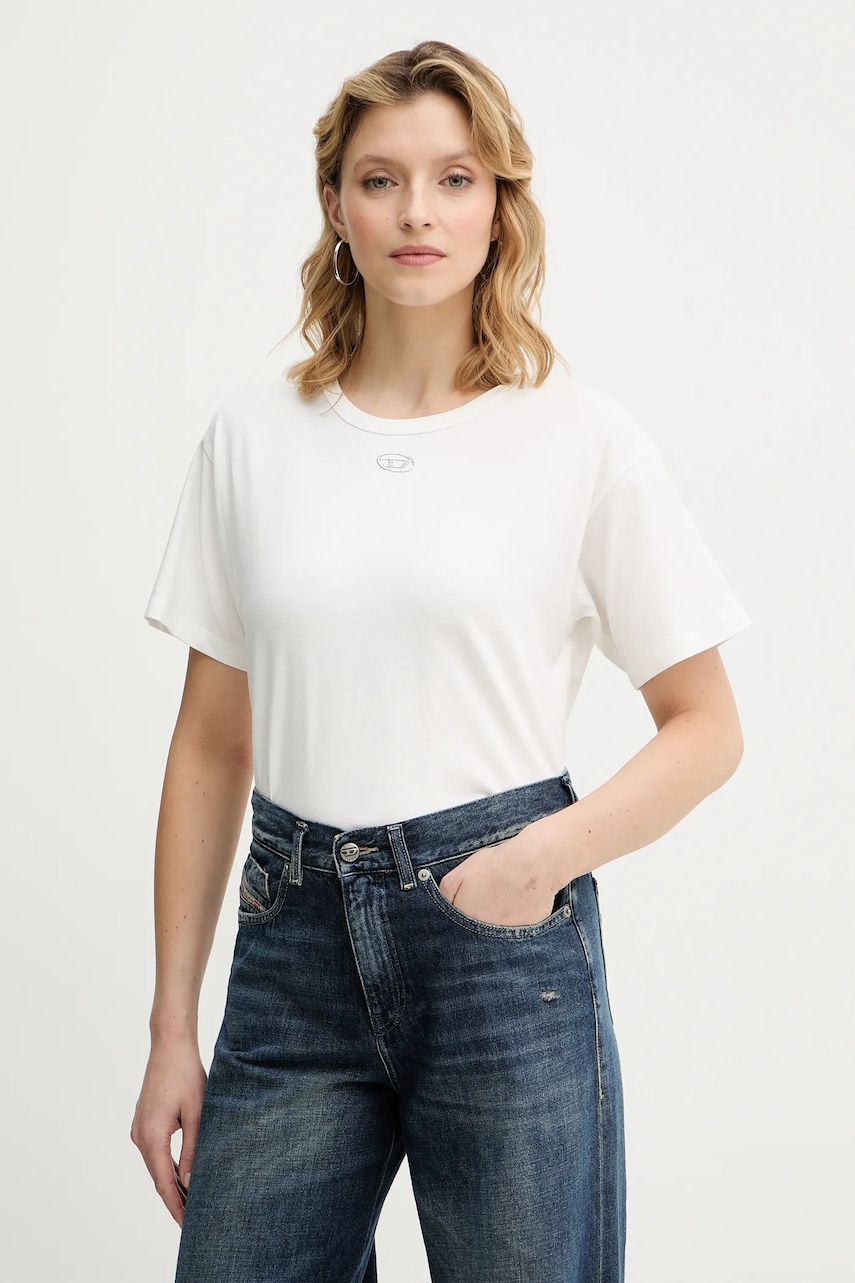 Diesel tricou din bumbac T-NORMY-OD-S1 culoarea bej, A20399.0JMBB