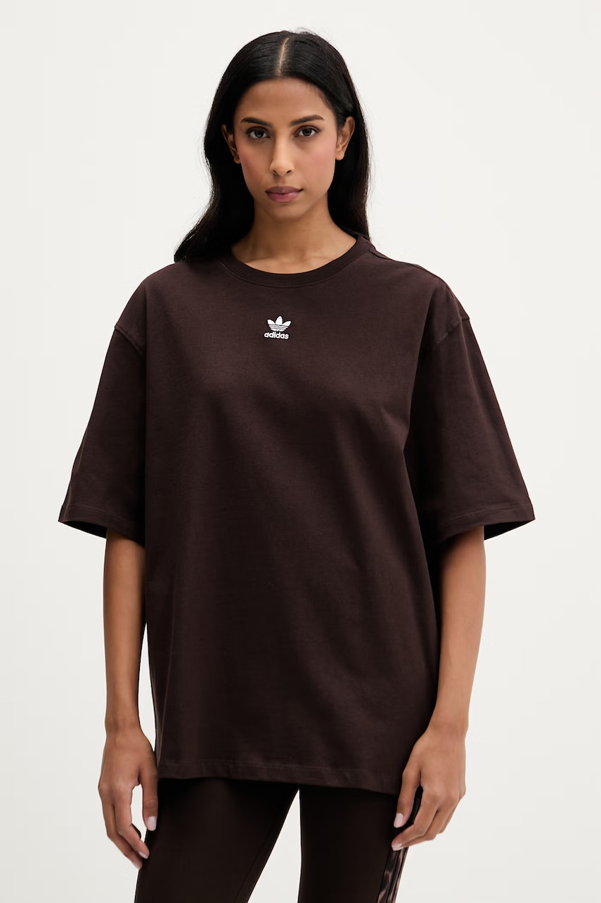 Γυναικείες κοντομάνικες μπλούζες adidas originals σε καφε