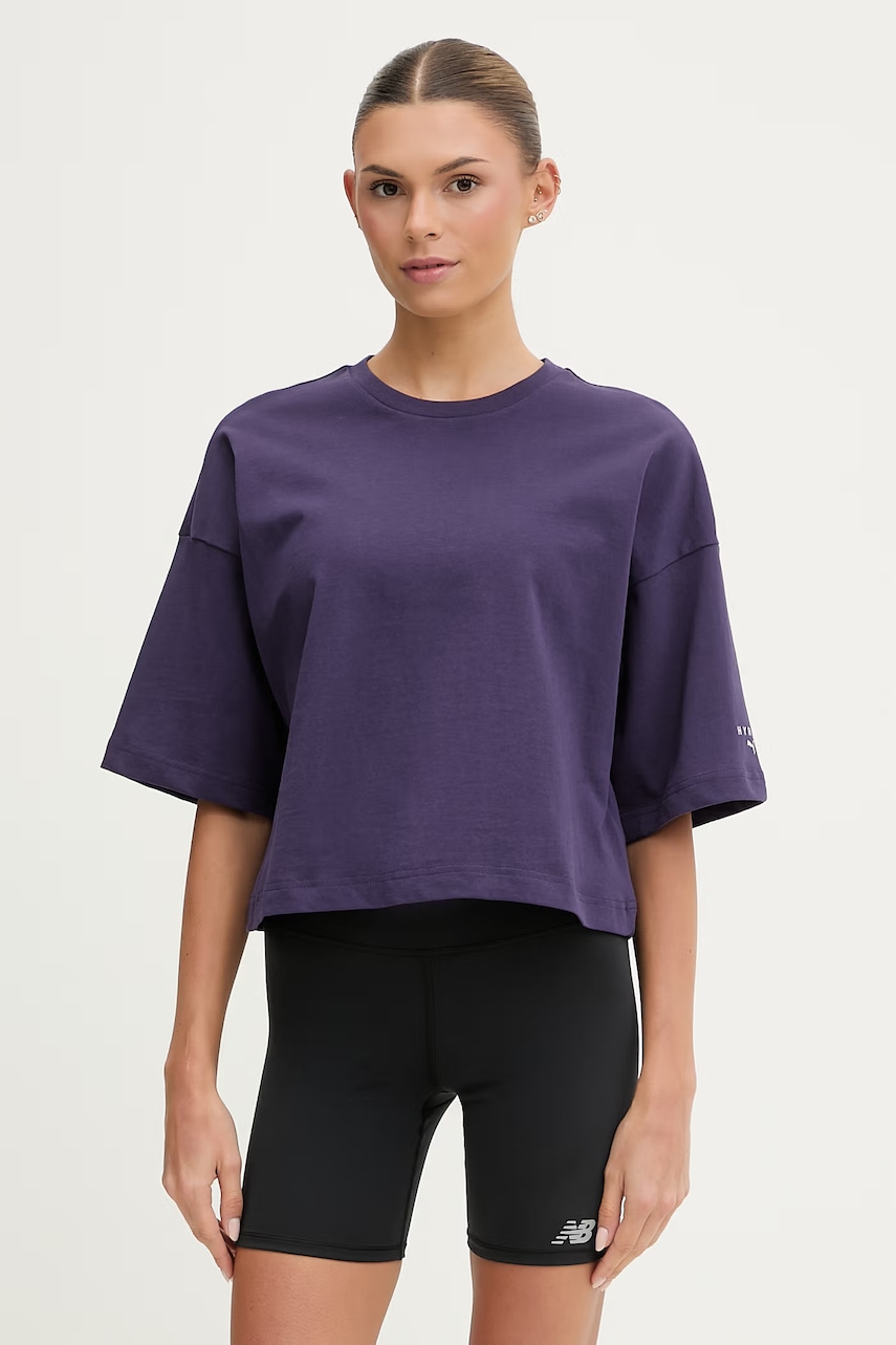 Puma t-shirt γυμναστικής γυναικείο βαμβακερό City lifestyle HYROX 528132