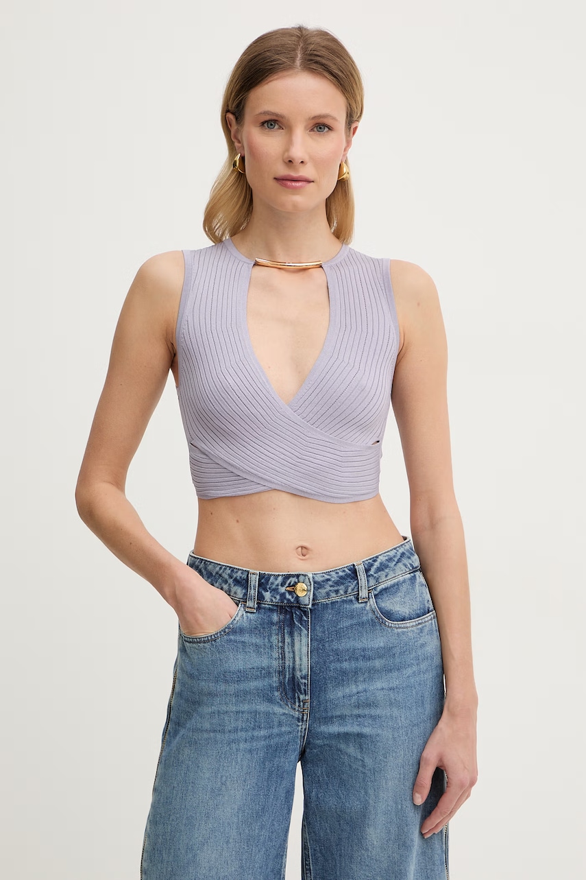 Elisabetta Franchi bluză petrecută pentru femei cu vâscoză