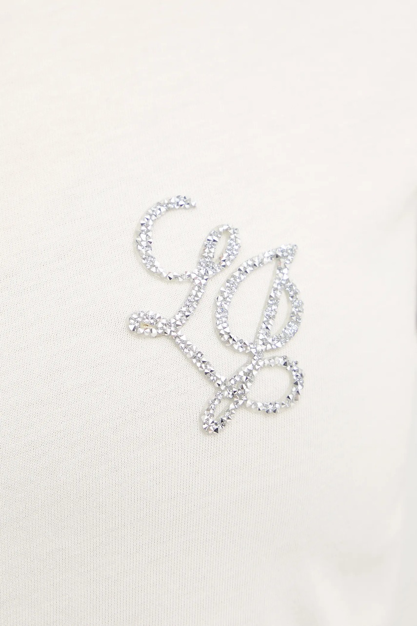 Βαμβακερό μπλουζάκι Liu Jo χρώμα: μπεζ, TA6056 JS923 φωτογραφία