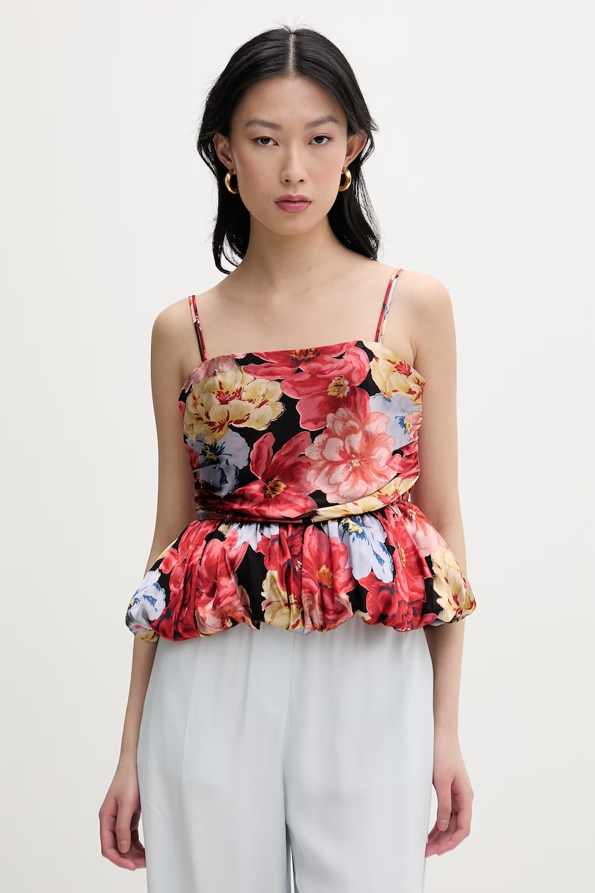 Gestuz bluză cu bretele pentru femei, cu amestec de mătase