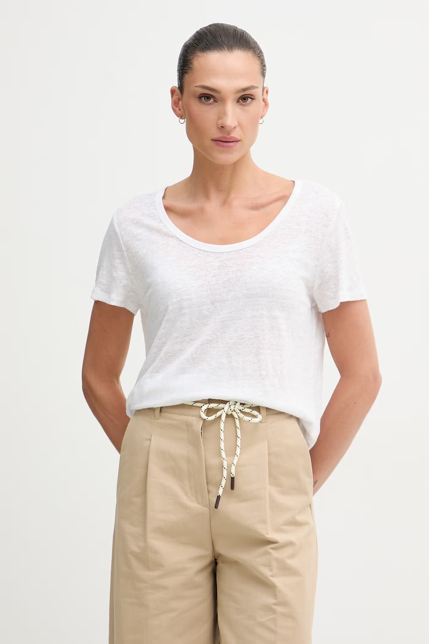 United Colors of Benetton t-shirt γυναικείο λινό