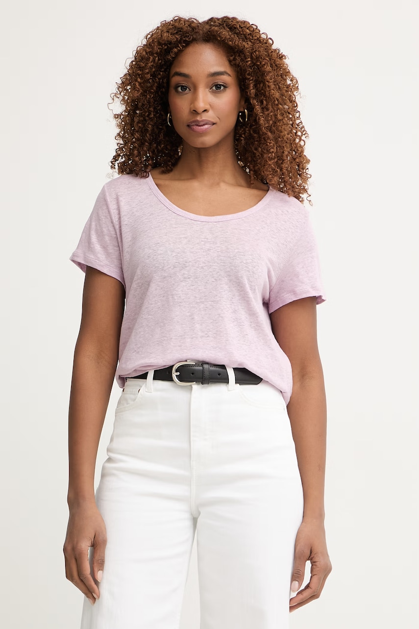 United Colors of Benetton t-shirt γυναικείο λινό